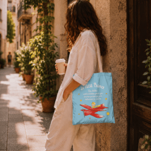 Bolsa algodón mediana-El Principito avión