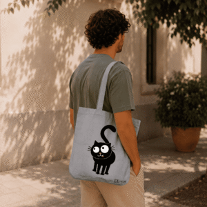 Bolsa de tela-Gato gris