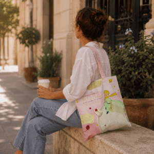 Bolsa algodón mediana-El Principito rosa