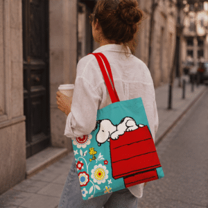 Bolsa algodón mediana-Snoopy casa verde