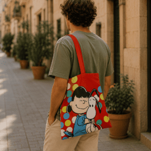 Bolsa algodón mediana-Snoopy y Lucy